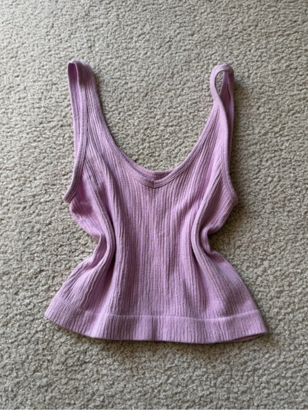 Urban Outfitters Ribbed Scoop Crop Tank - Lilac y2k sexy